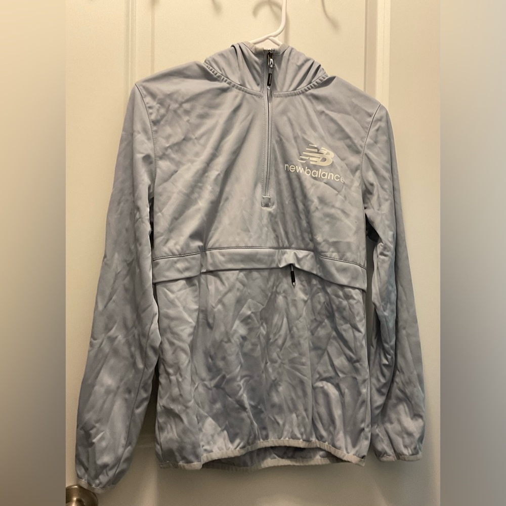 New Balance Women Grayish Blue Quarter Zip Jacket